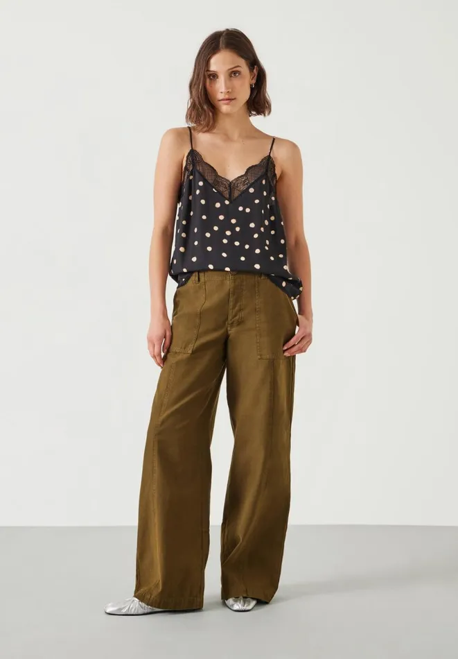 Hush Tops and Tshirts Women Alessandra Lace Detail Cami Painted Polka Hush Tops and Tshirts Women Alessandra Lace Detail Cami Painted Polka