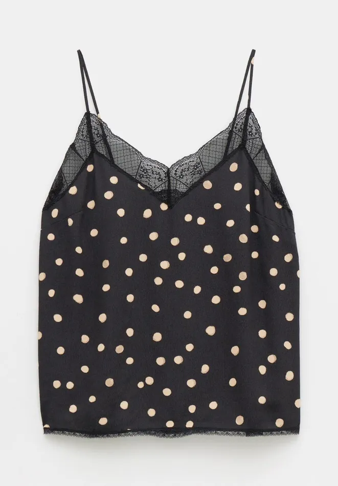 Hush Tops and Tshirts Women Alessandra Lace Detail Cami Painted Polka Hush Tops and Tshirts Women Alessandra Lace Detail Cami Painted Polka