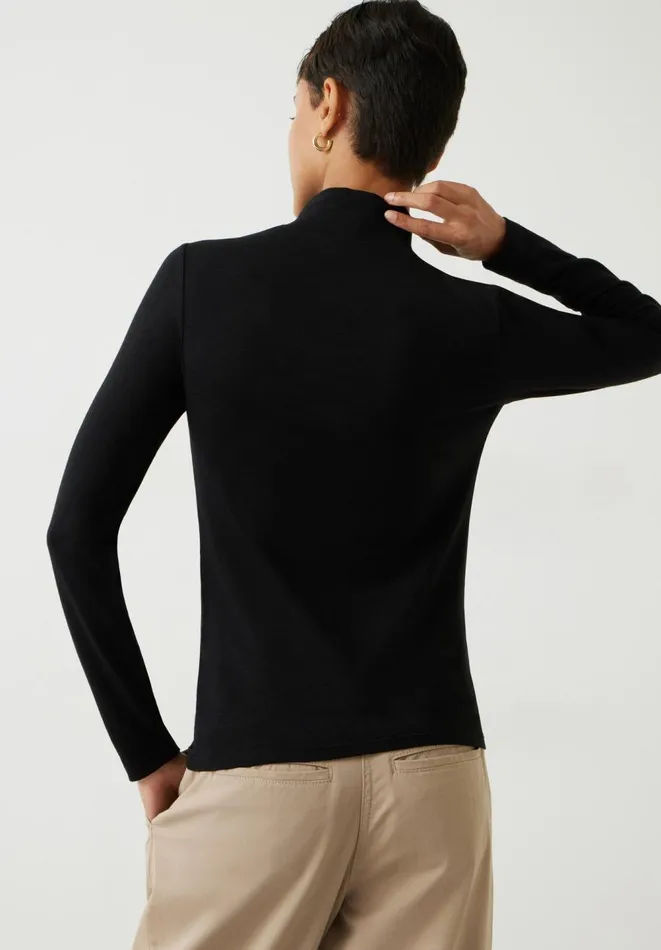 Hush Tops and Tshirts Women Cara Roll Neck Top Black