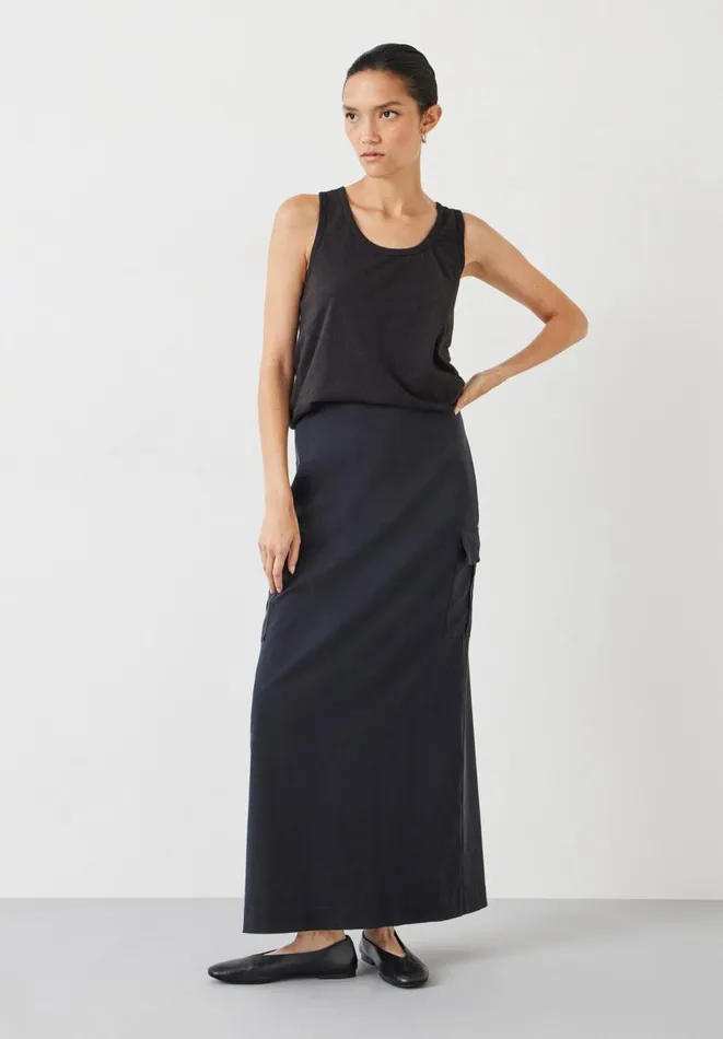 Hush Tops and Tshirts Women Cotton Slub Tank Top Black