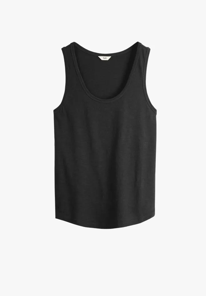 Hush Tops and Tshirts Women Cotton Slub Tank Top Black