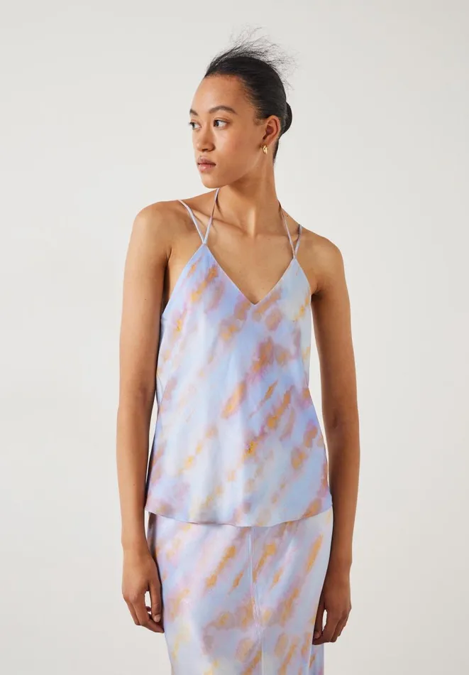 Hush Tops and Tshirts Women Ella Satin Cami Tie Dye Pastel