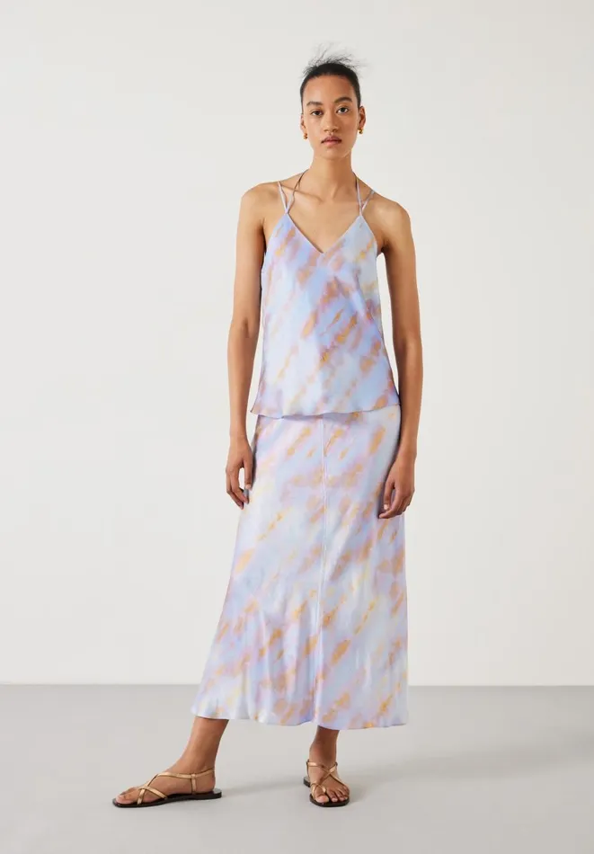 Hush Tops and Tshirts Women Ella Satin Cami Tie Dye Pastel Hush Tops and Tshirts Women Ella Satin Cami Tie Dye Pastel
