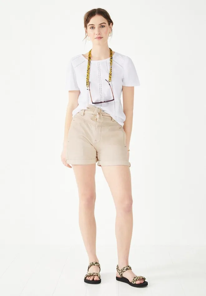Hush Tops and Tshirts Women Hani Ladder Lace TShirt White