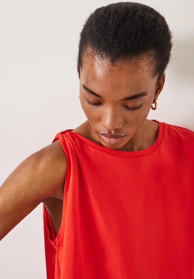 Hush Tops and Tshirts Women Jenna Knot Detail TShirt Red