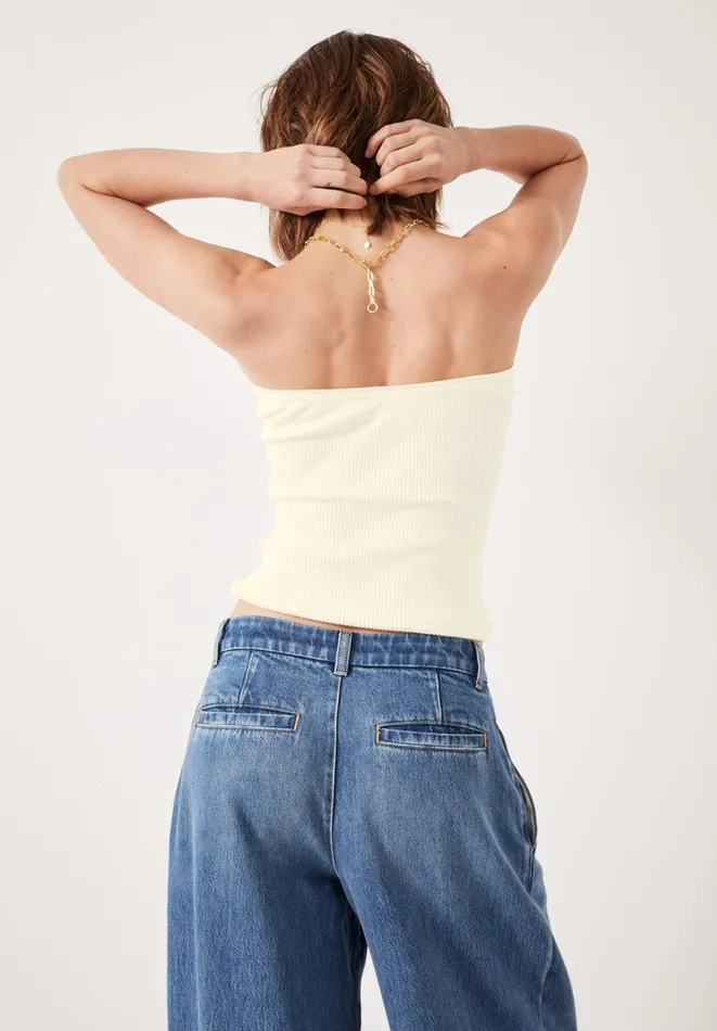 Hush Tops and Tshirts Women Kyrah Knitted Bandeau Top Soft White Hush Tops and Tshirts Women Kyrah Knitted Bandeau Top Soft White