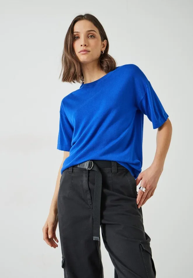 Hush Tops and Tshirts Women Linzy Wool Blend TShirt Bright Blue