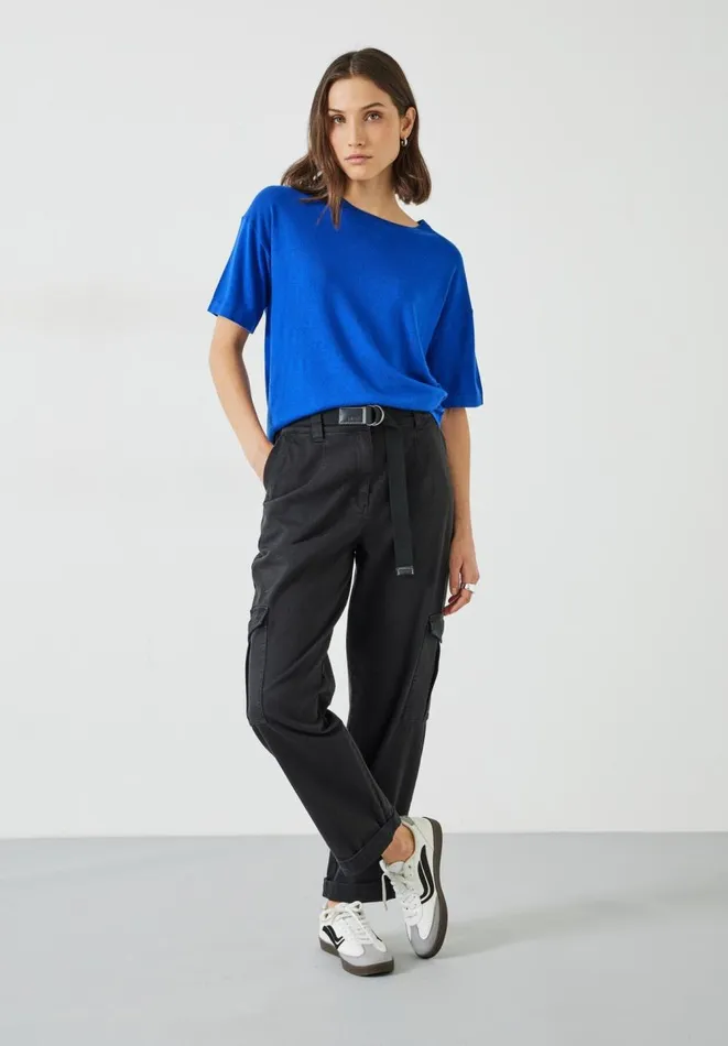 Hush Tops and Tshirts Women Linzy Wool Blend TShirt Bright Blue Hush Tops and Tshirts Women Linzy Wool Blend TShirt Bright Blue