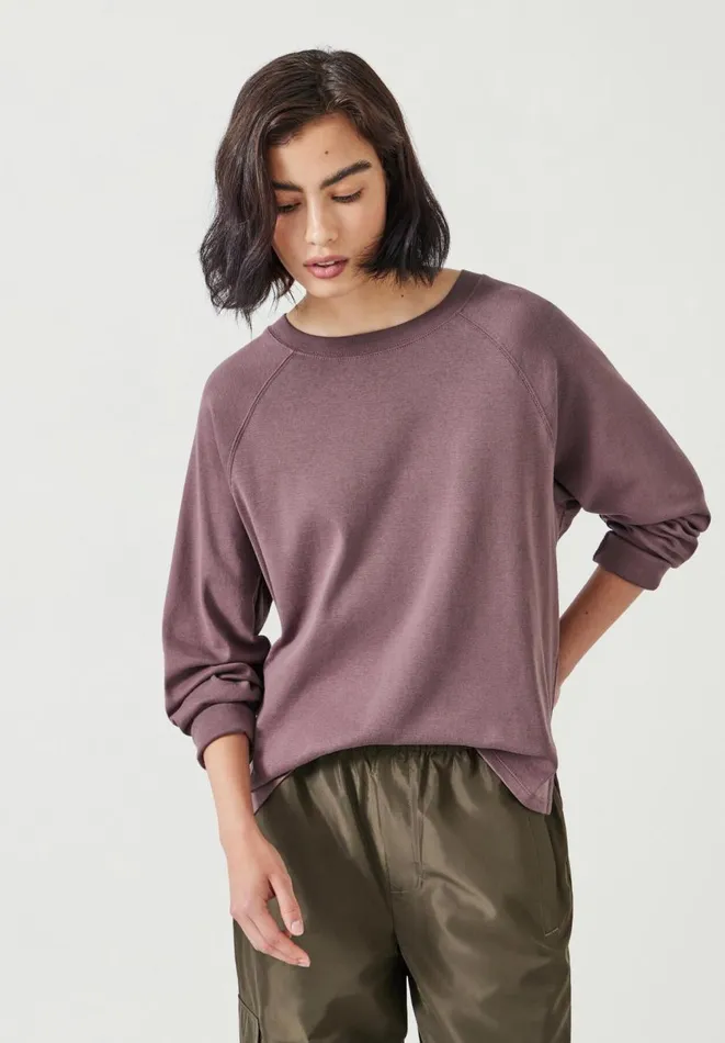 Hush Tops and Tshirts Women Matilda Cotton Raglan Top Light Brown