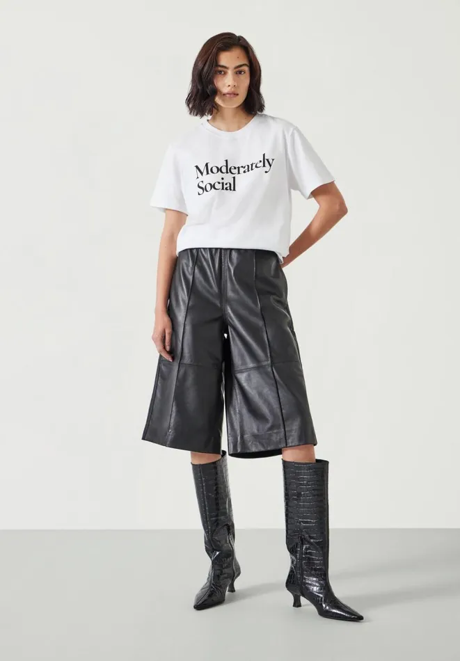 Hush Tops and Tshirts Women Moderately Social Graphic TShirt White Hush Tops and Tshirts Women Moderately Social Graphic TShirt White