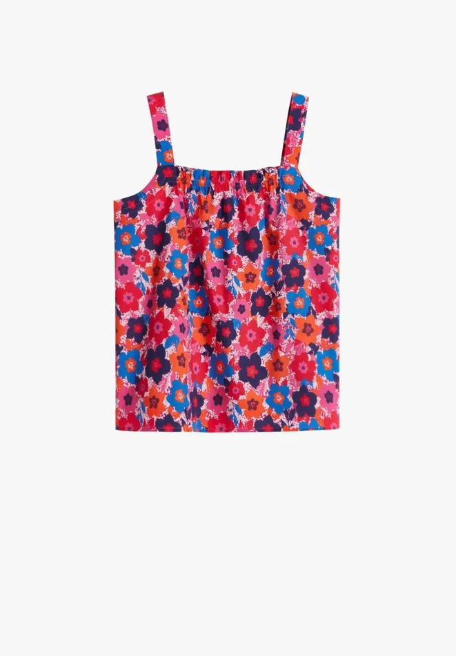 Hush Tops and Tshirts Women Poppy Strappy Top Retro Floral Pinks