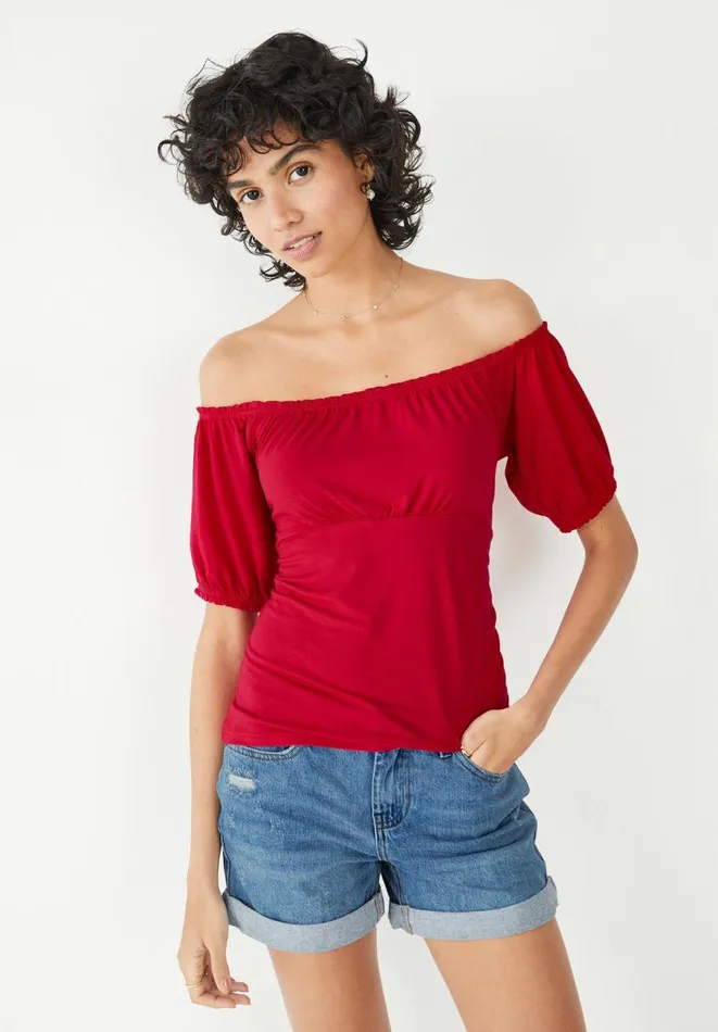 Hush Tops and Tshirts Women Ruth Bardot Top Red
