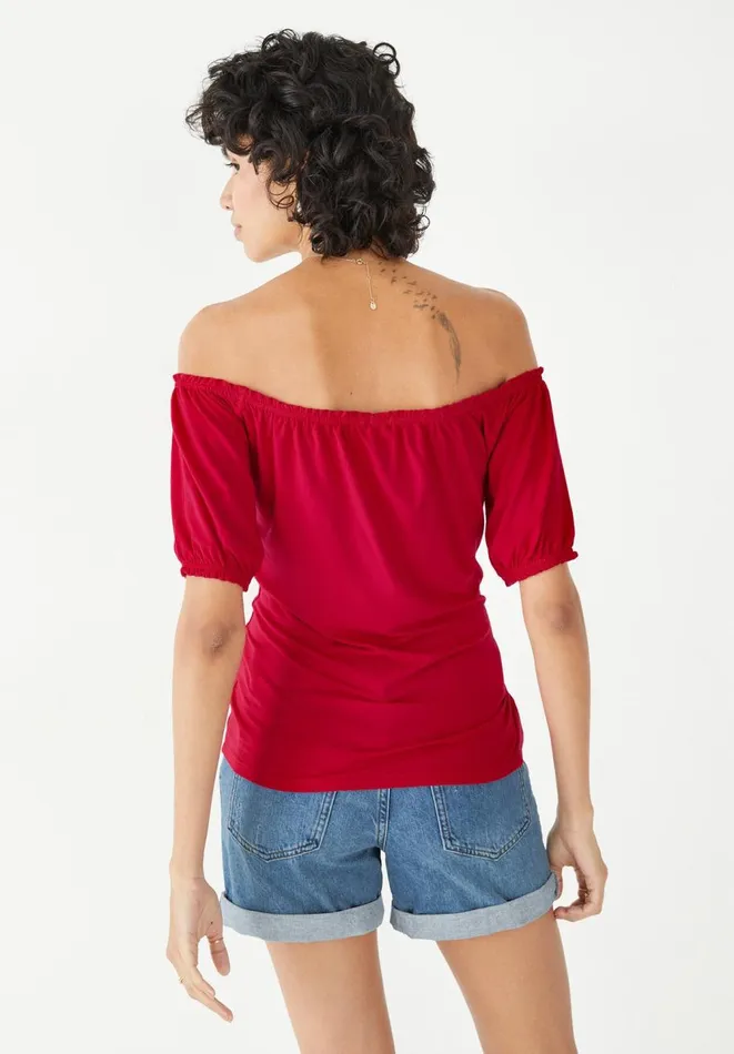 Hush Tops and Tshirts Women Ruth Bardot Top Red Hush Tops and Tshirts Women Ruth Bardot Top Red