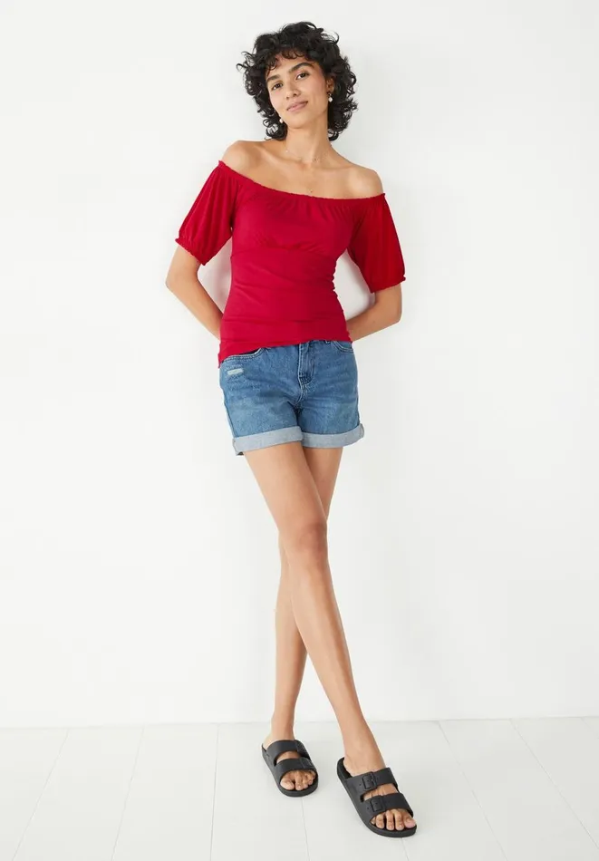 Hush Tops and Tshirts Women Ruth Bardot Top Red Hush Tops and Tshirts Women Ruth Bardot Top Red