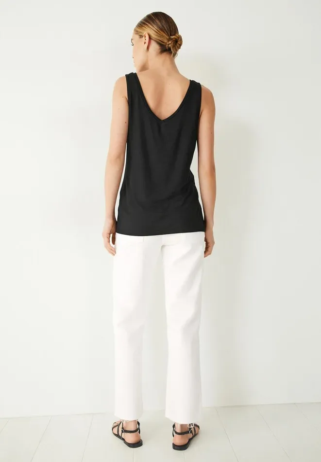 Hush Tops and Tshirts Women Sally VNeck Jersey Vest Top Black Hush Tops and Tshirts Women Sally VNeck Jersey Vest Top Black