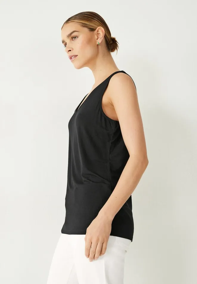 Hush Tops and Tshirts Women Sally VNeck Jersey Vest Top Black Hush Tops and Tshirts Women Sally VNeck Jersey Vest Top Black