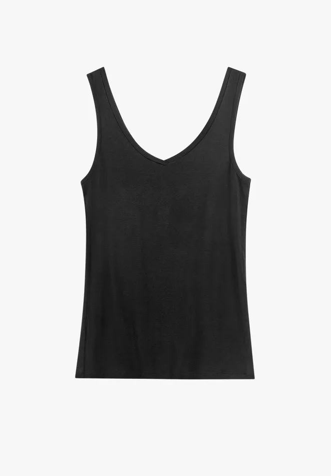 Hush Tops and Tshirts Women Sally VNeck Jersey Vest Top Black Hush Tops and Tshirts Women Sally VNeck Jersey Vest Top Black