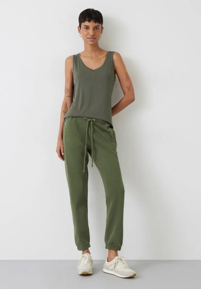 Hush Tops and Tshirts Women Sally VNeck Jersey Vest Top Khaki