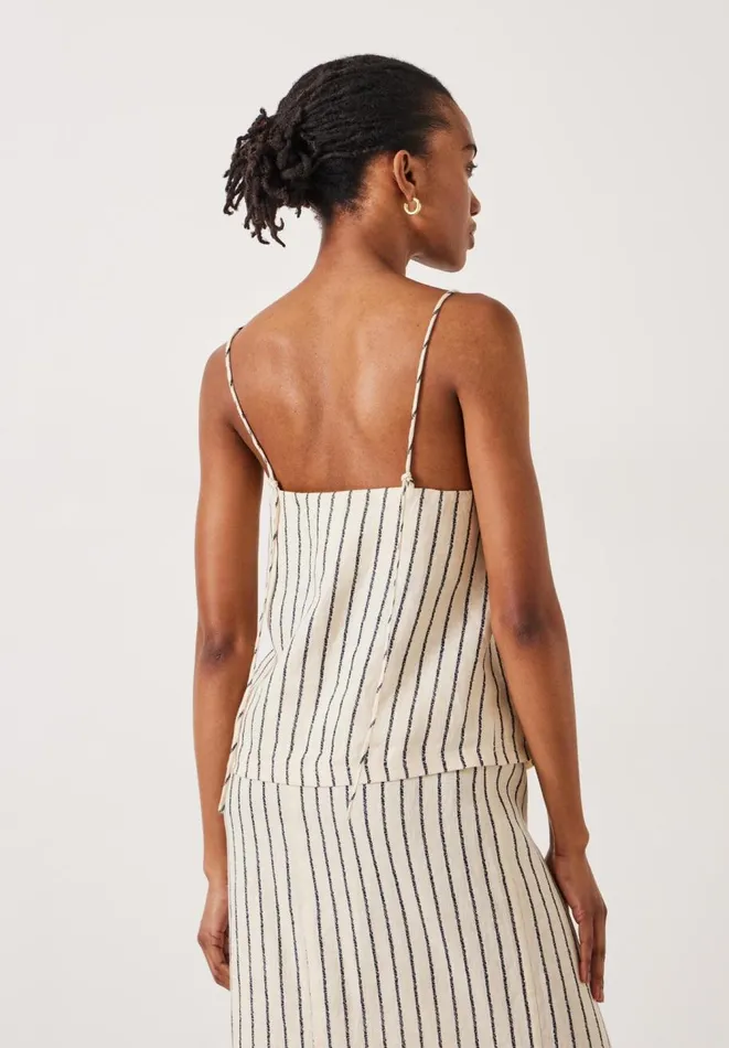 Hush Tops and Tshirts Women Sian Stripe Linen Cami Speckle Stripe Navy