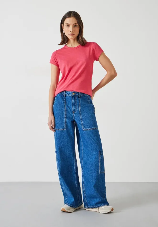 Hush Tops and Tshirts Women Slim Fit Crew TShirt Hot Pink Hush Tops and Tshirts Women Slim Fit Crew TShirt Hot Pink