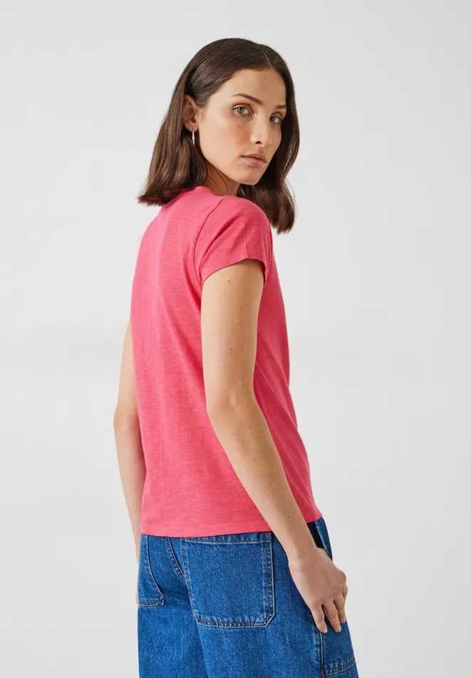 Hush Tops and Tshirts Women Slim Fit Crew TShirt Hot Pink Hush Tops and Tshirts Women Slim Fit Crew TShirt Hot Pink