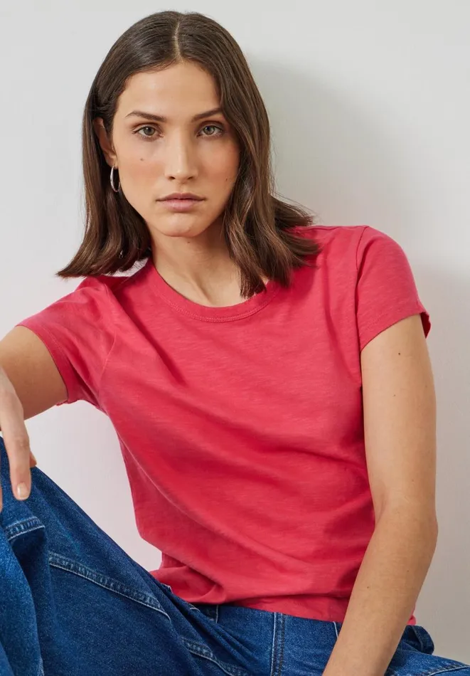 Hush Tops and Tshirts Women Slim Fit Crew TShirt Hot Pink Hush Tops and Tshirts Women Slim Fit Crew TShirt Hot Pink