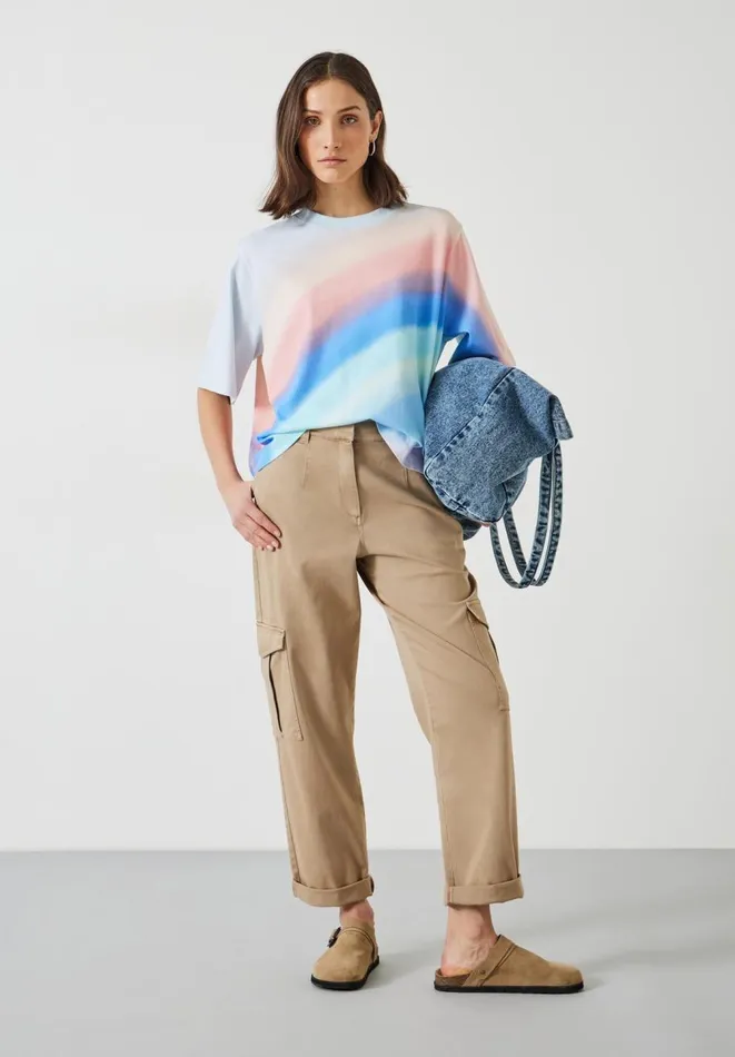Hush Tops and Tshirts Women Tullie Relaxed Ombre Stripe TShirt Blue Mix Hush Tops and Tshirts Women Tullie Relaxed Ombre Stripe TShirt Blue Mix