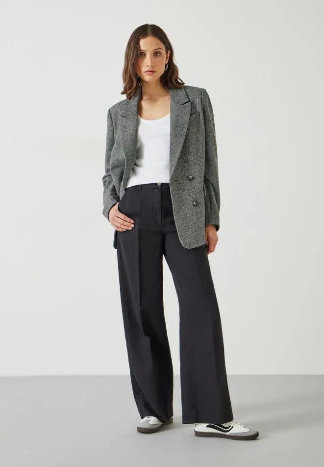 Hush Trousers Women Emily Cotton Wide Leg Trousers Black