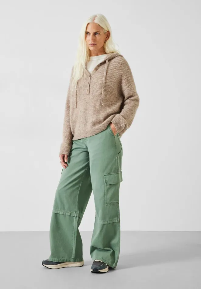 Hush Trousers Women Tulsy Wide Cargo Trousers Green