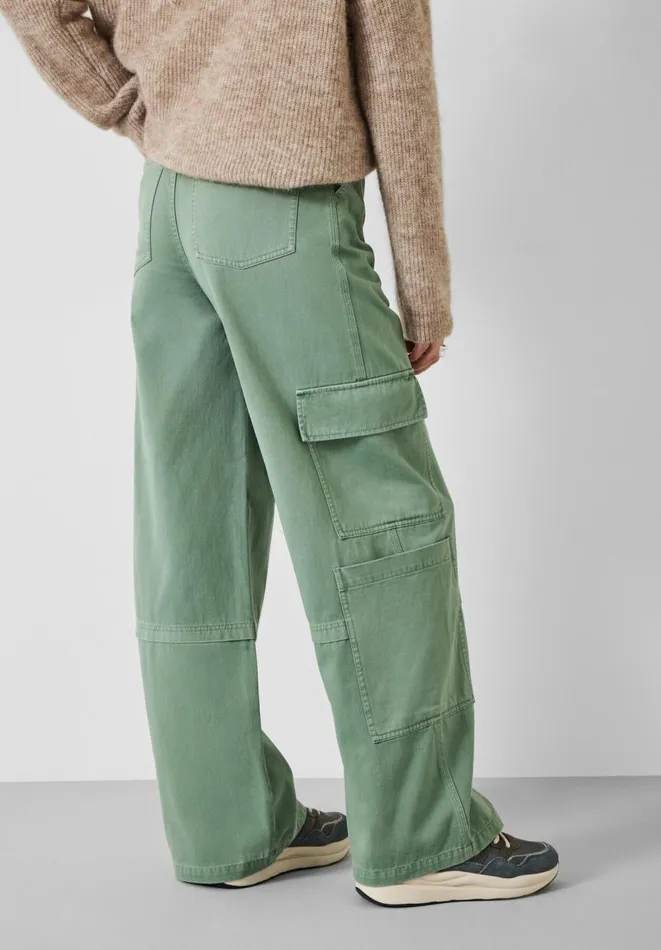 Hush Trousers Women Tulsy Wide Cargo Trousers Green