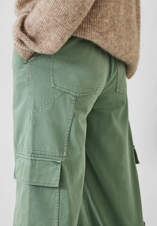 Hush Trousers Women Tulsy Wide Cargo Trousers Green