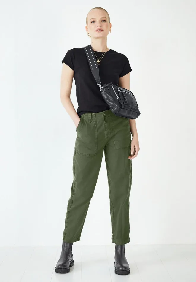 Hush Trousers Women Utility Chino Trousers Khaki