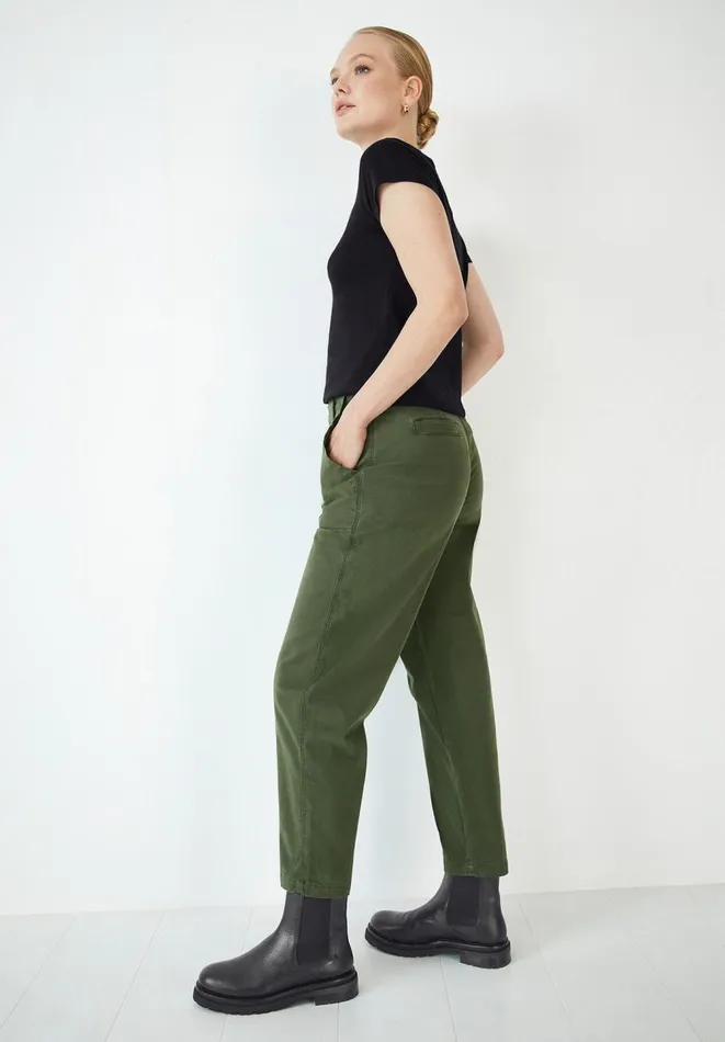 Hush Trousers Women Utility Chino Trousers Khaki