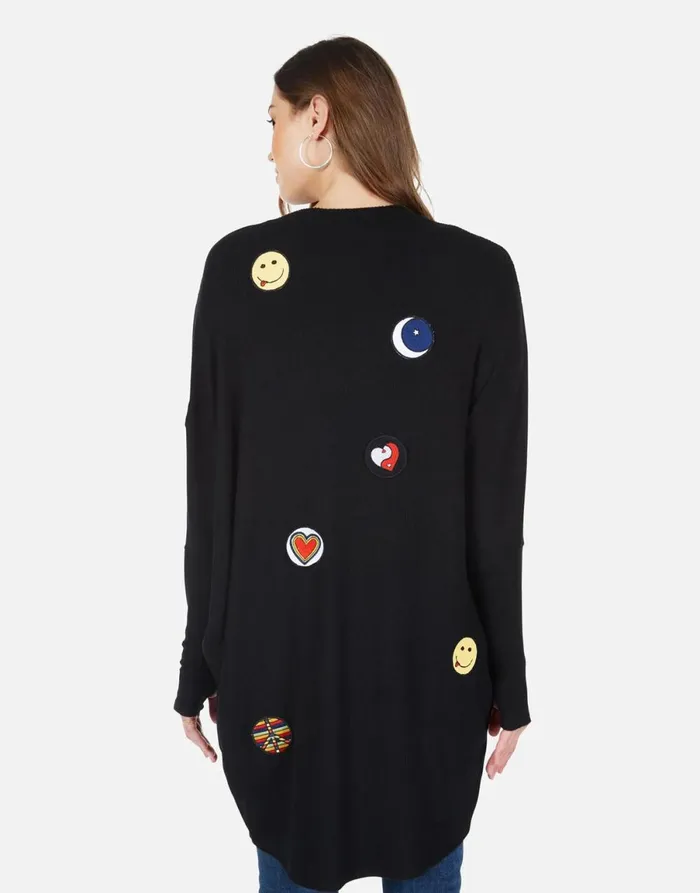 Irina Hippie Peace Love Black Women039s Lauren Moshi Sweaters and Knits