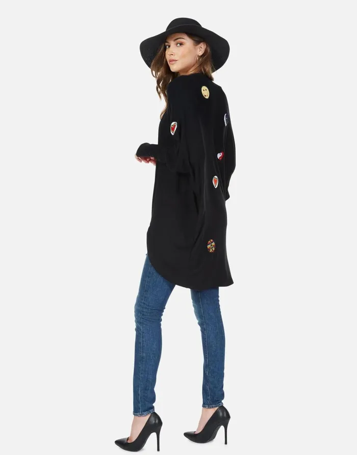 Irina Hippie Peace Love Black Women039s Lauren Moshi Sweaters and Knits