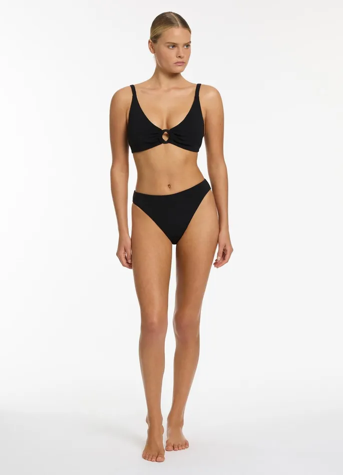 Isla Rib CD Triangle Bikini Top Black Women JETS Australia Tri Bikini Tops