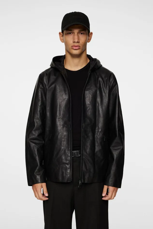 JLindeberg Jackets Men Hadley Leather Hoody Jacket