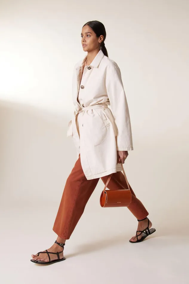 Jackets and Coats Women Leon and Harper Trench Avumia Plain Ecru