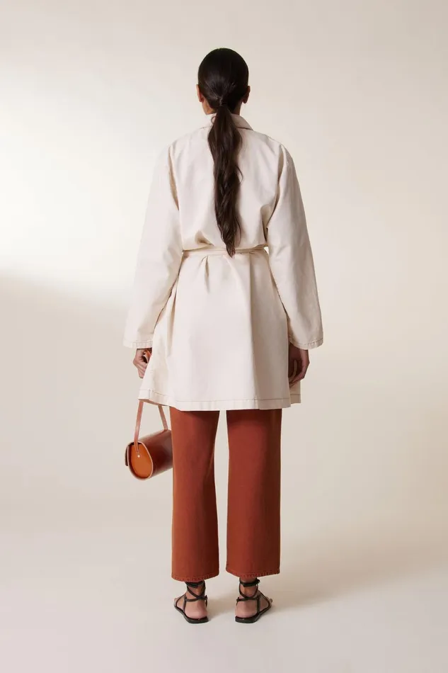 Jackets and Coats Women Leon and Harper Trench Avumia Plain Ecru