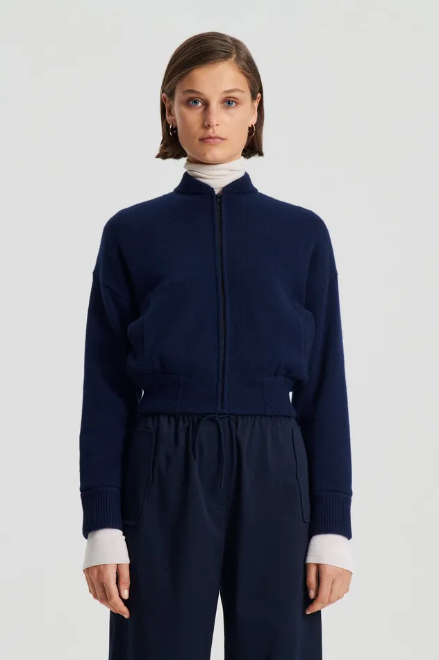 Jackets CASHMERE BOMBER NAVY X 8211 Scanlan Theodore Women Jackets CASHMERE BOMBER NAVY X 8211 Scanlan Theodore Women