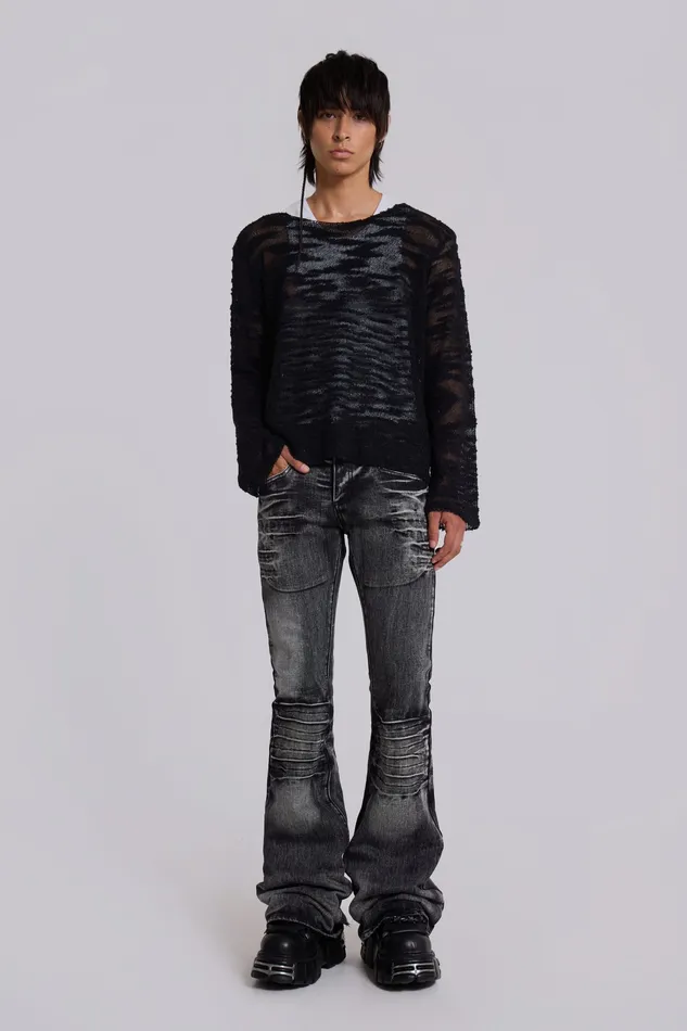 Jaded London Washed Black Drift Jeans Men Denim