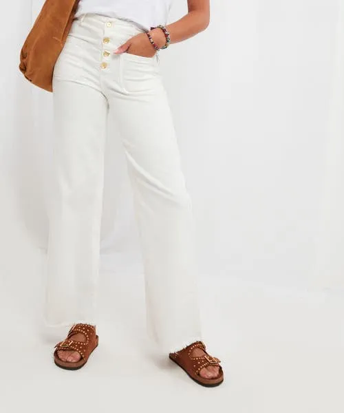 Jeans and Trousers Pippa Wide Leg Jeans White Joebrowns Apparel