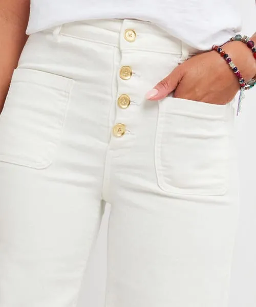 Jeans and Trousers Pippa Wide Leg Jeans White Joebrowns Apparel
