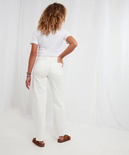 Jeans and Trousers Pippa Wide Leg Jeans White Joebrowns Apparel