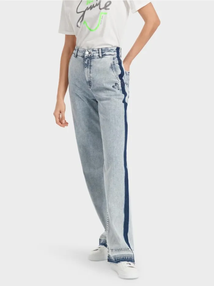 Jeans Damen Marc Cain Denimjeans WIGAN Mit DIYEffekt Light Denim