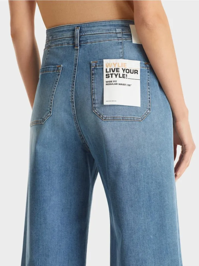 Jeans Damen Marc Cain Jeans WYLIE Mit Kordel Blue Denim