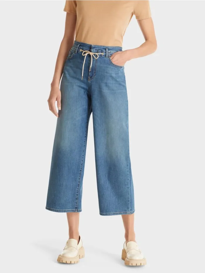 Jeans Damen Marc Cain Jeans WYLIE Mit Kordel Blue Denim