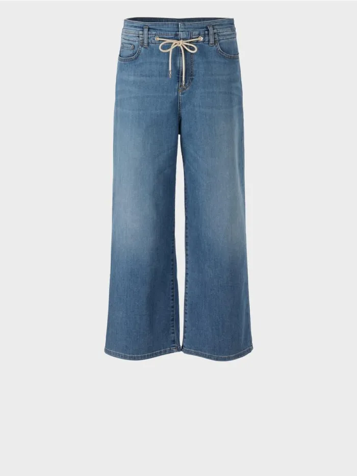 Jeans Damen Marc Cain Jeans WYLIE Mit Kordel Blue Denim