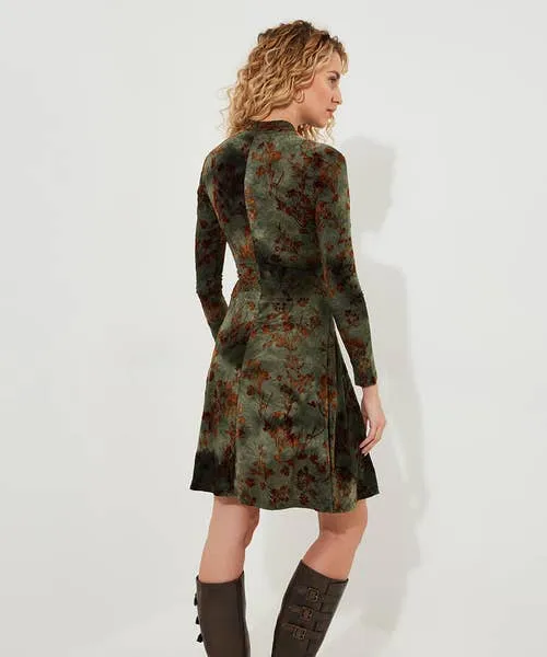 Jemima Flocked Jersey Dress Green Apparel Dresses Joebrowns Jemima Flocked Jersey Dress Green Apparel Dresses Joebrowns
