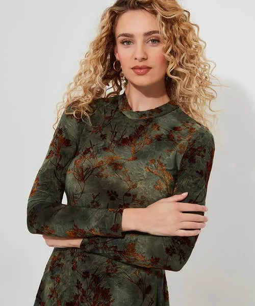 Jemima Flocked Jersey Dress Green Apparel Dresses Joebrowns Jemima Flocked Jersey Dress Green Apparel Dresses Joebrowns